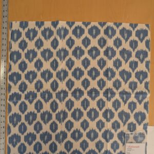 PXL_20241204_202248948 121 EV47 Square Scalamandre Amara Ikat Weave Lapis Blue White Cotton Hand Woven MSRP USD 150/Y