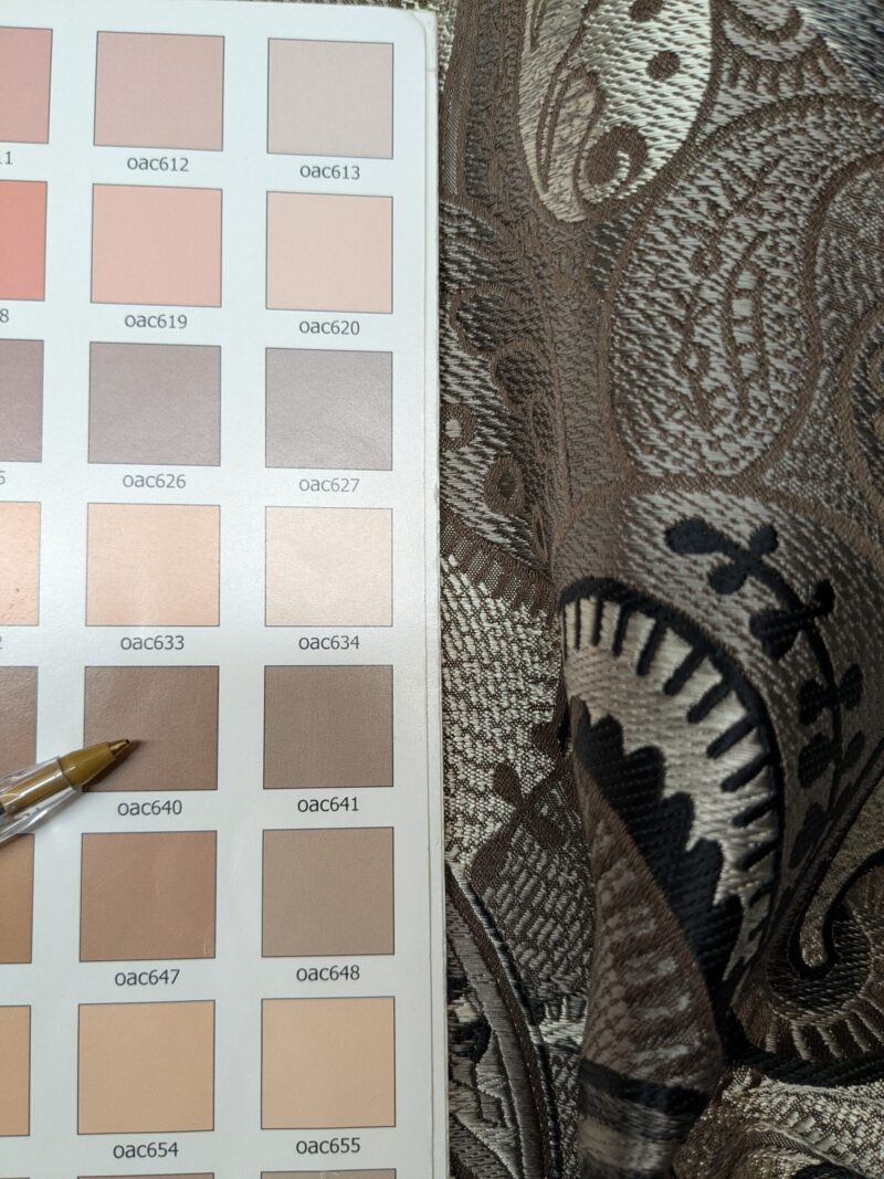 PXL_20241217_225229829 Smashing! Old World Weavers 100% Silk Ottoman Black & White Silver Paisley Heavy