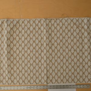 original_059acc5e-ae83-4279-8d6d-7f0cd4fd756c_PXL_20241023_202552124 136 EV47 Square Silk Scalamandre Dot Diamond Ogee Brown Cream White - With Corner Cut