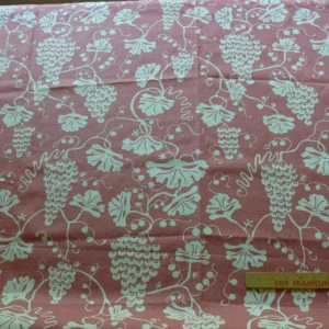 s-l1600 (17) 3.375Y Brunschiwig  & Fils Dionysos Leaf Grapevine Linen Coral Pink and Cream Viticulture