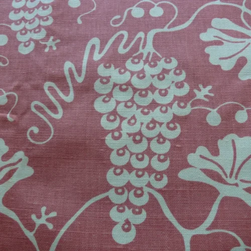 s-l1600 (18) 3.375Y Brunschiwig  & Fils Dionysos Leaf Grapevine Linen Coral Pink and Cream Viticulture