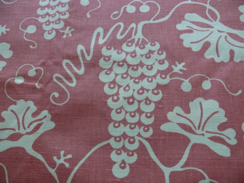 s-l1600 (18) 3.375Y Brunschiwig  & Fils Dionysos Leaf Grapevine Linen Coral Pink and Cream Viticulture