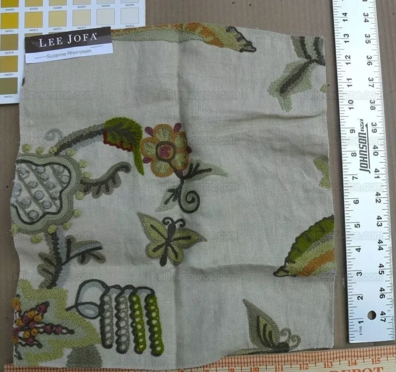 cambria3.jpg Special Order Lee Jofa Cambria Crewel Plum Moss Green Chinoiserie MSRP USD396/y