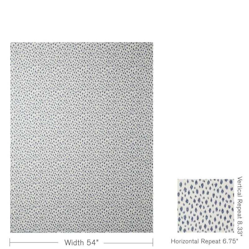 8020112_50_5 Special Order Brunschwig & Fils Honfleur Woven - Navy Blue Cream White Animal Skin Ikat Southwestern Small Scale MSRP USD236/y