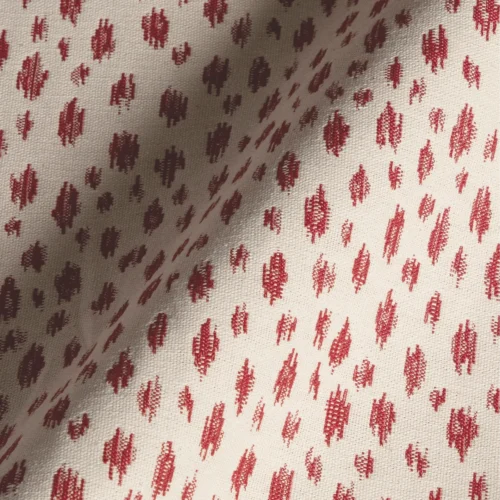 8020112_77_3 Special Order Brunschwig & Fils Honfleur Woven - Berry Red Cream White Animal Skin Ikat Southwestern Small Scale MSRP USD236/y