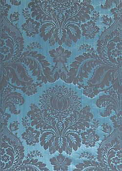 H0_00074212 Special Order Scalamandre Lelievre Paris Athenais Mesange Blue Silk Wool Damask MSRP USD1172/y