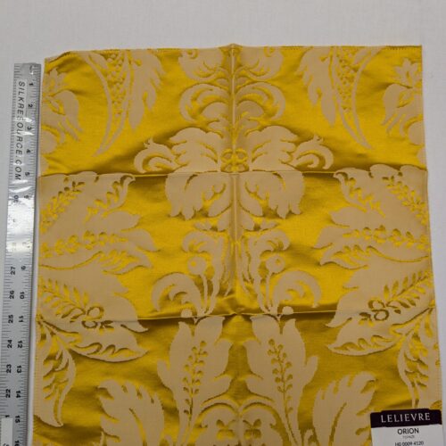 PXL_20241120_201038802 Special Order Scalamandre Lelievre Paris Orion Topaze Yellow Damask Historic Cotton Silk MSRP USD 1090/y