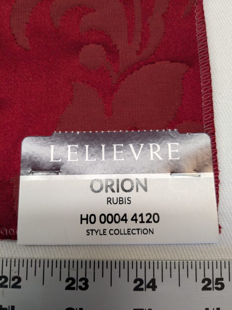 PXL_20241120_201201677 Special Order Scalamandre Lelievre Paris Orion Rubis Red Damask Historic Cotton Silk MSRP USD 1090/y