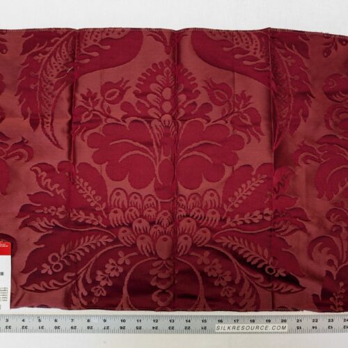 PXL_20241120_201214585 Special Order Scalamandre Lelievre Paris Orion Rubis Red Damask Historic Cotton Silk MSRP USD 1090/y