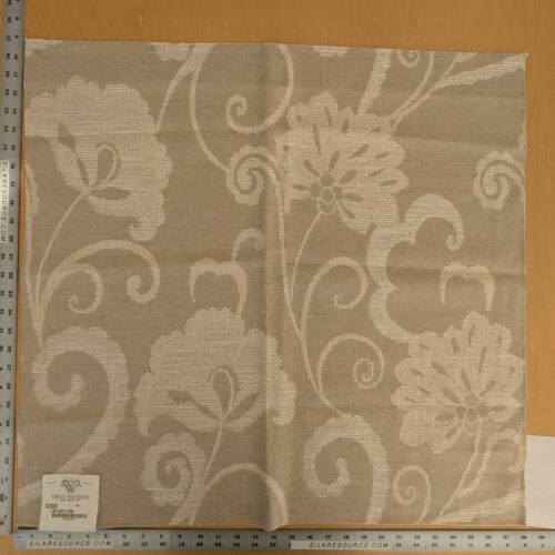 PXL_20241204_202201600 137 EV47 Square Scalamandre Grey Watkins Slovenia Eggshell Beige White Large Crewel Flower Lampas Fr Italy Damask Novelty MSRP USD 290/Y