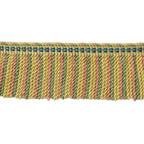 Special Order Brunschwig & Fils Reve De Papillon 2 3/4 In Long Fring - Marigold Gold Pink Green Silk Cotton MSRP USD254/y