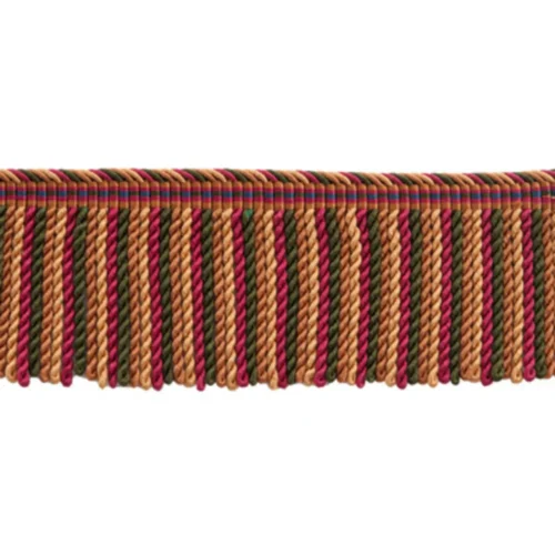 Special Order Brunschwig & Fils Reve De Papillon 2 3/4 In Long Fring - Copper Brown Green Red Silk Cotton MSRP USD254/y