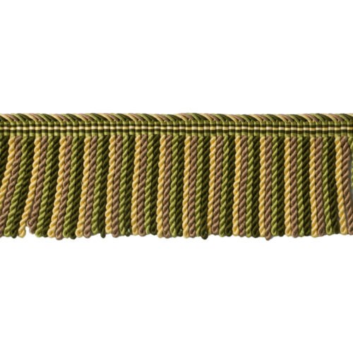 Special Order Brunschwig & Fils Reve De Papillon 2 3/4 In Long Fring - Olive Yellow/Bronze Silk Cotton MSRP USD254/y