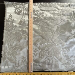 IMG_8154 0.6Y Scalamandre Gabriel Winter Mint Green Silk Damask Flower Basket MSRP USD 430/Y