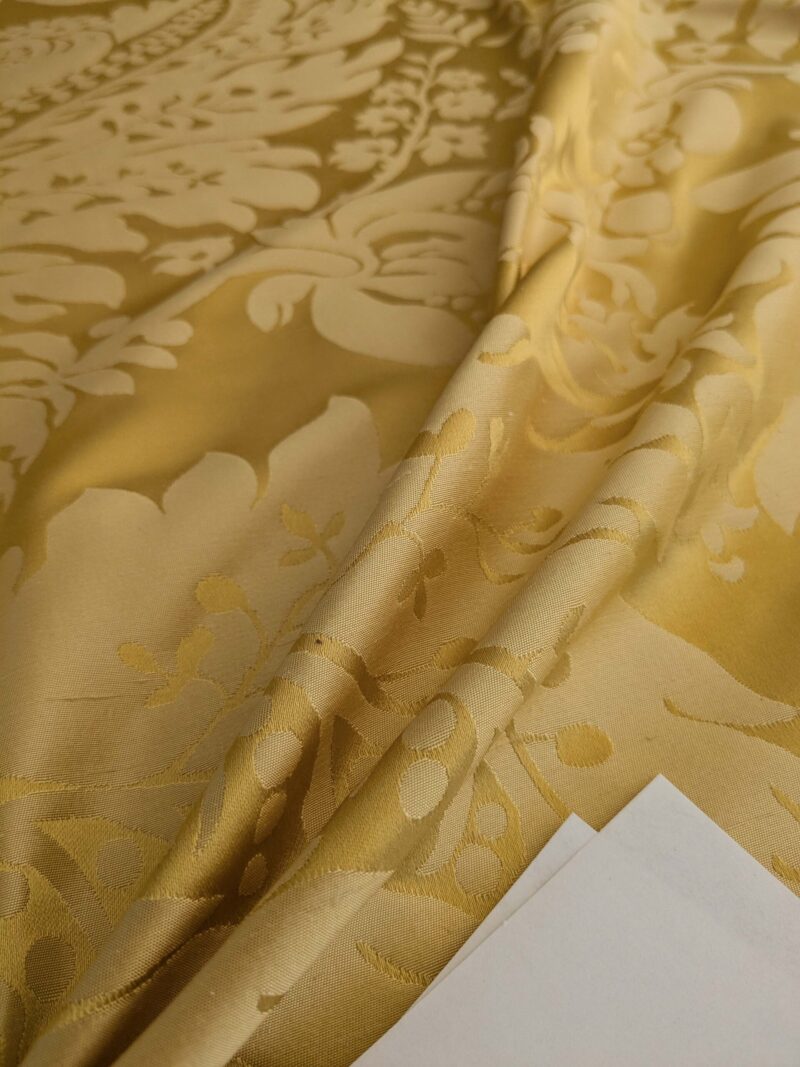 PXL_20250108_195559513 1.9yards Scalamandre Newport Damask Vermeil Sunny Gold Silk SC000220100M MSRP USD530/y