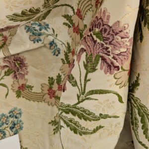 PXL_20250108_212818160 1.2yards Scalamandre La Generosa Rose Hibiscus Lily Flower Cotton Eggshell Pink Green Red Cotton Satin MSRP USD 180/Yard