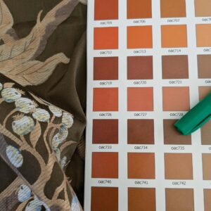 PXL_20250109_211954314 by yard Scalamandre Old World Weavers Frida Brown Vibrant Mexican Floral & Fruits  Flower Lampas MSRP USD 546/y