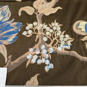PXL_20250109_212116921 by yard Scalamandre Old World Weavers Frida Brown Vibrant Mexican Floral & Fruits  Flower Lampas MSRP USD 546/y