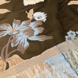 PXL_20250109_212140689 by yard Scalamandre Old World Weavers Frida Brown Vibrant Mexican Floral & Fruits  Flower Lampas MSRP USD 546/y