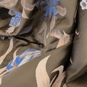 PXL_20250109_212321519 by yard Scalamandre Old World Weavers Frida Brown Vibrant Mexican Floral & Fruits  Flower Lampas MSRP USD 546/y
