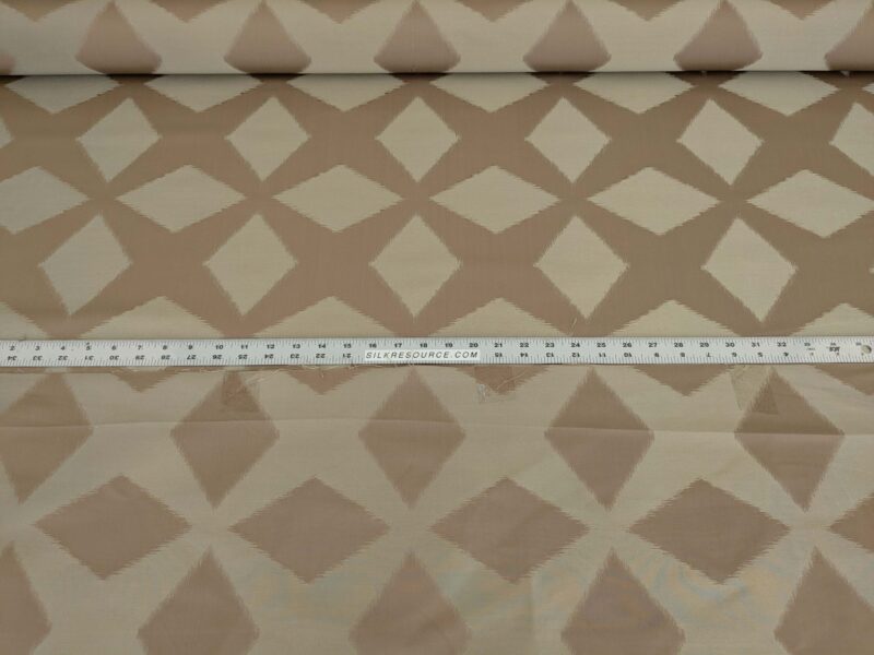 PXL_20250114_215906766 By yard Scalamandre Polygon Taupe Brown Silk Cotton Lattice Diamond Geometric MSRP USD260/y