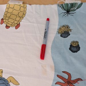 PXL_20250114_221815592 3.25yards Scalamandre Old World Weavers Teodor Sandberge Printed Fabric Turtle Stripe Blue White