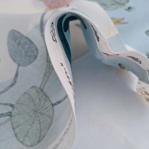 PXL_20250114_221834381 3.25yards Scalamandre Old World Weavers Teodor Sandberge Printed Fabric Turtle Stripe Blue White