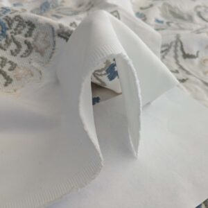 PXL_20250115_191503806 By yard Scalamandre Cream Blue Garden Harmony Embroidered Floral Peony Heavy MSRP USD 300+/Y