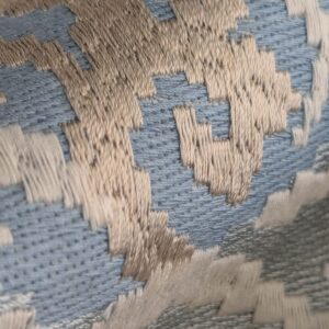 PXL_20250115_191631508 By yard Scalamandre Cream Blue Garden Harmony Embroidered Floral Peony Heavy MSRP USD 300+/Y