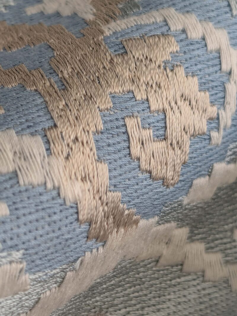 PXL_20250115_191631508 By yard Scalamandre Cream Blue Garden Harmony Embroidered Floral Peony Heavy MSRP USD 300+/Y