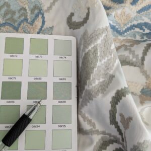 PXL_20250115_191749477 By yard Scalamandre Cream Blue Garden Harmony Embroidered Floral Peony Heavy MSRP USD 300+/Y