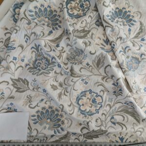 PXL_20250115_191829948 By yard Scalamandre Cream Blue Garden Harmony Embroidered Floral Peony Heavy MSRP USD 300+/Y