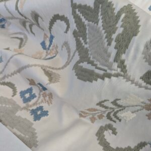 PXL_20250115_191930078 By yard Scalamandre Cream Blue Garden Harmony Embroidered Floral Peony Heavy MSRP USD 300+/Y