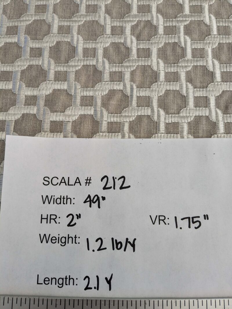 PXL_20250115_195007708 2.1yards Scalamandre Tapestry of Geometric Intricate Latticework Link of Life Design in Neutral Tones