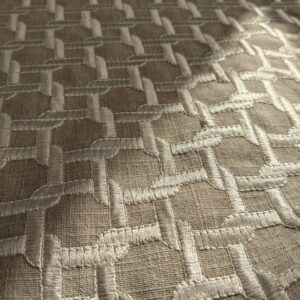 PXL_20250115_195143622 2.1yards Scalamandre Tapestry of Geometric Intricate Latticework Link of Life Design in Neutral Tones