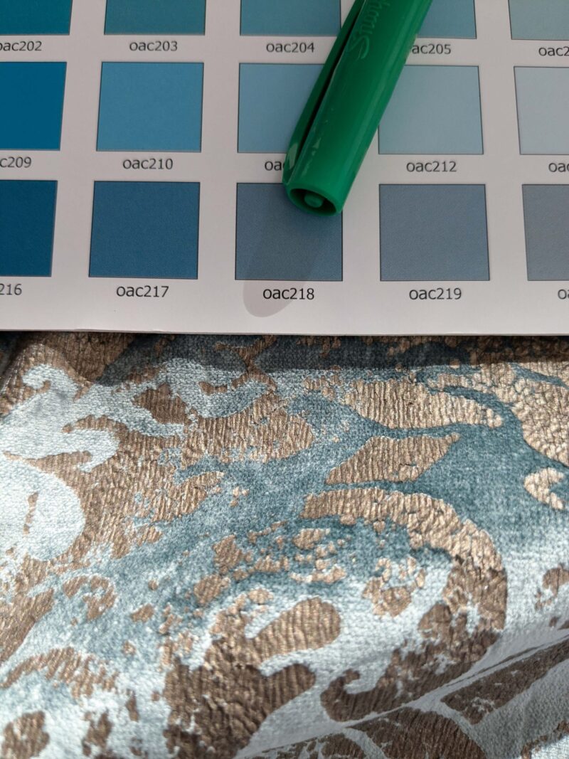 Scalamandre Palladio Velvet Damask Blue Gold Pillow Case Glittering MSRP9  3-Ev49