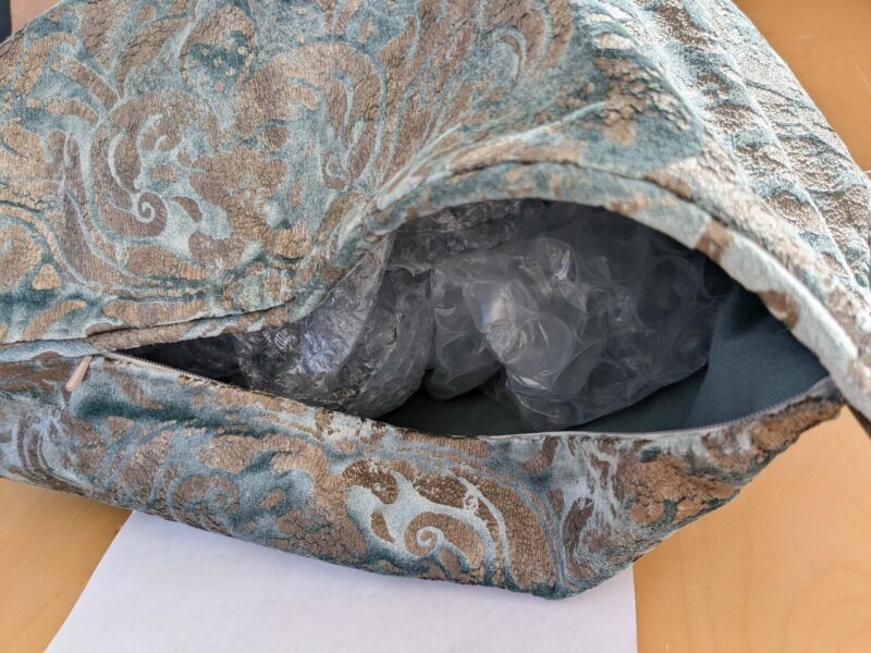 Scalamandre Palladio Velvet Damask Blue Gold Pillow Case Glittering MSRP9  3-Ev49