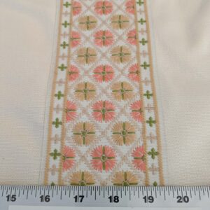 Scalamandre MET Pillow Case Square Elegant Floral Embroidery Cream White 15x22 inches 5-Ev49