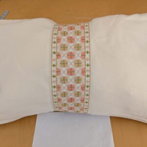 Scalamandre MET Pillow Case Square Elegant Floral Embroidery Cream White 15x22 inches 5-Ev49