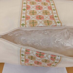 Scalamandre MET Pillow Case Square Elegant Floral Embroidery Cream White 15x22 inches 5-Ev49