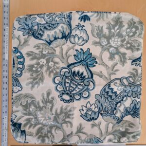 PXL_20250115_215434010 Scalamandre Pillow Case Square Canterbury Linen Print OYSTER & INDIGO Blue White Jacobean Tree of Life 22"x22" inches 7-Ev49