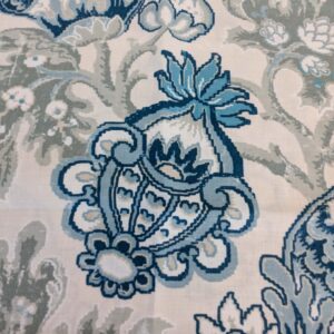 PXL_20250115_215445571 Scalamandre Pillow Case Square Canterbury Linen Print OYSTER & INDIGO Blue White Jacobean Tree of Life 22"x22" inches 7-Ev49