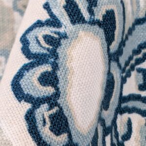 PXL_20250115_220146877 Scalamandre Pillow Case Square Canterbury Linen Print OYSTER & INDIGO Blue White Jacobean Tree of Life 22"x22" inches 7-Ev49
