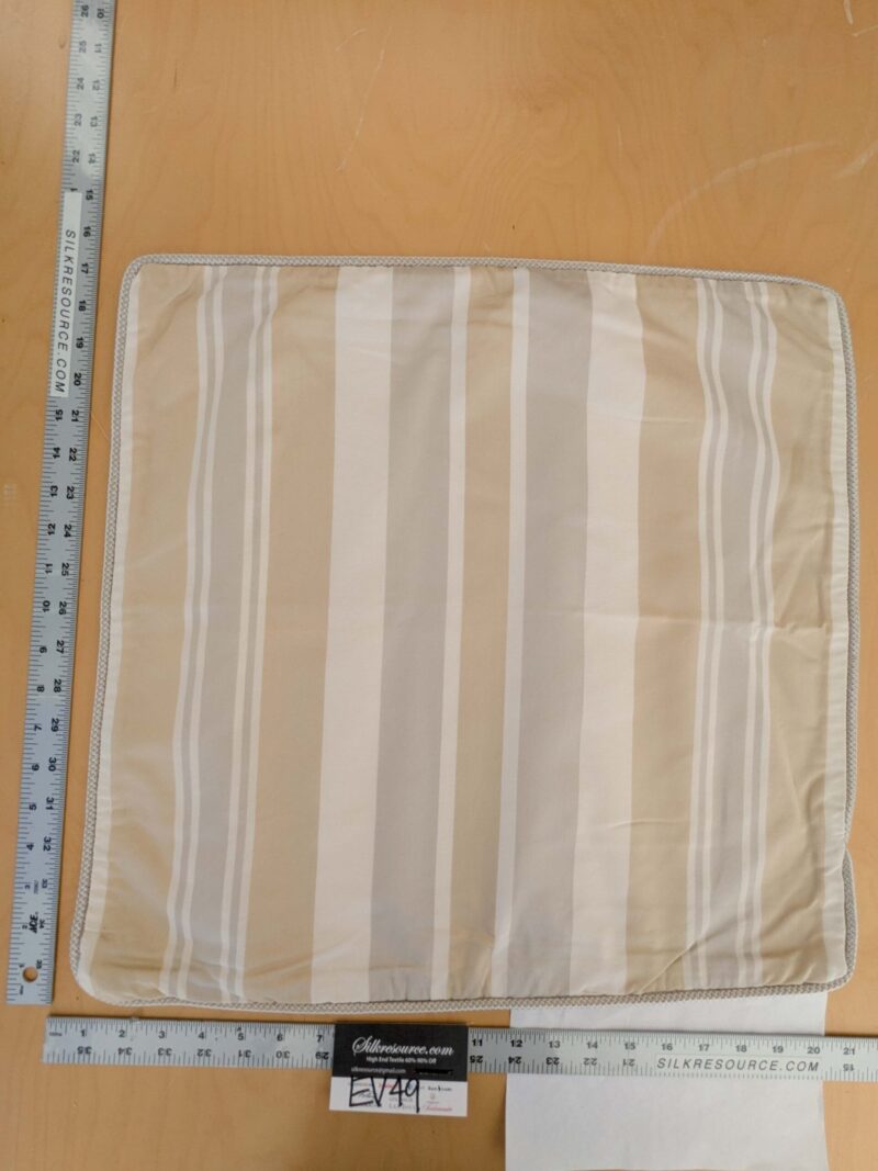Scalamandre Pillow Case Square Stripe Beige Brown 19"x21" inches 9-Ev49