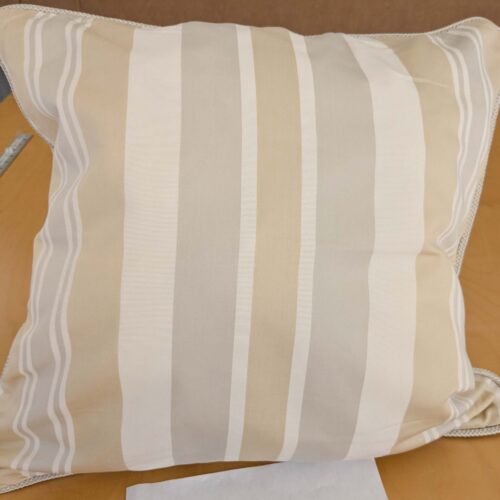 Scalamandre Pillow Case Square Stripe Beige Brown 19"x21" inches 9-Ev49