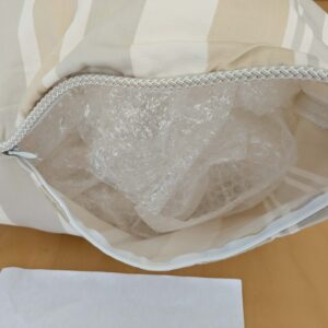 Scalamandre Pillow Case Square Stripe Beige Brown 19"x21" inches 9-Ev49