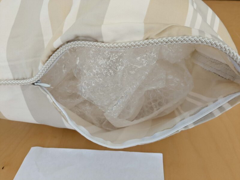 Scalamandre Pillow Case Square Stripe Beige Brown 19"x21" inches 9-Ev49