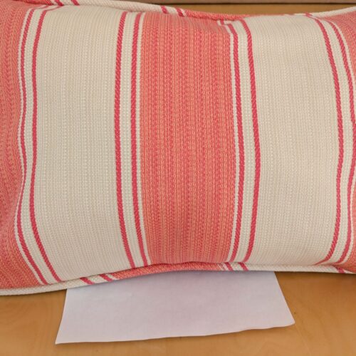 PXL_20250115_221829394 Scalamandre Pillow Case Square Stripe Beige Cream White 14"x22" inches 10-Ev49