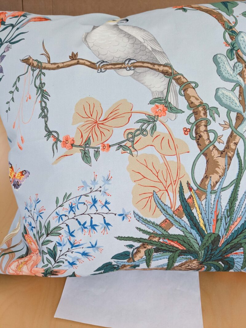 PXL_20250115_222250055 Scalamandre Pillow Case Square Cinque Terra Pillow Cotton Birds Floral 21"x21" inches 11-Ev49
