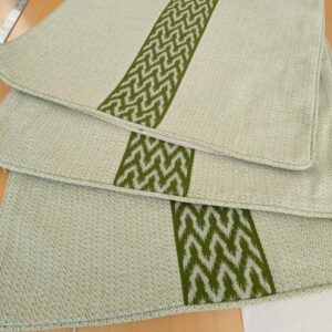Scalamandre Pillow Case Square Seychellies Tape Palm Green Solid Ikat 23"x24" inches 12-Ev49